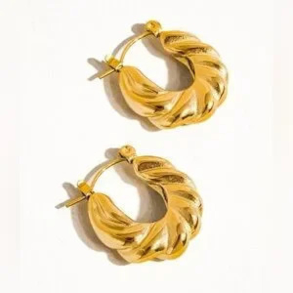 18K Braided Earrings (7208)